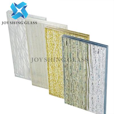 China Custom Laminated Wired Glass Pattern Wall Art Decoration Glass for sale