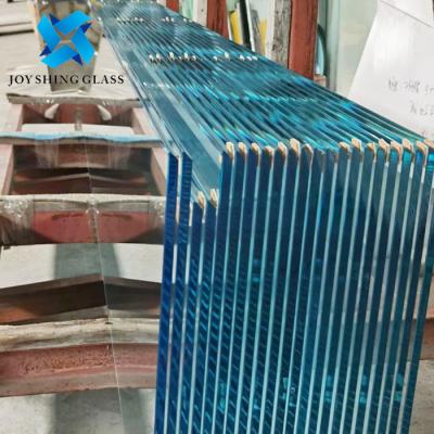China F - Blue Tempered Heat Soaked Glass 12mm Tinted Safety Toughened Glass for sale