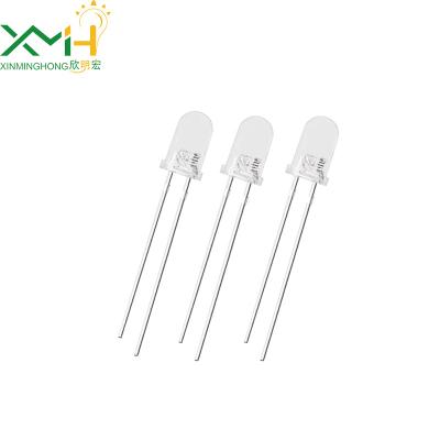 China Ultra Bright Yellow Indicator Light LED 0.06W 9000mcd 588-590nm Transparent Long Pin for sale
