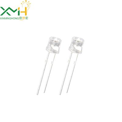 China Water Transparent  5mm Flat Top LED With Edge 580-590nm 2.1V 250-300mcd Yellow Diode for sale