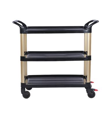 China Three Tier Dinning Folding Flatbed Trolley Silent Robust 120KG Load for sale