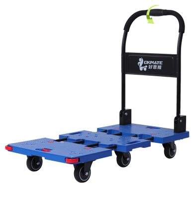 China Retractable 6 Castor Foldable Cart Trolley Hand Pushing 400KG Loading for sale