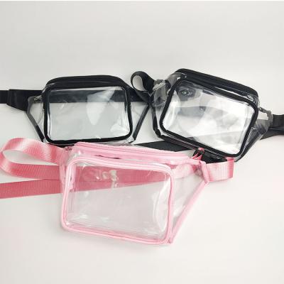China Sport Shopping PVC Transparent Waist Toiletry Bag With BS Plastic Buckle for sale