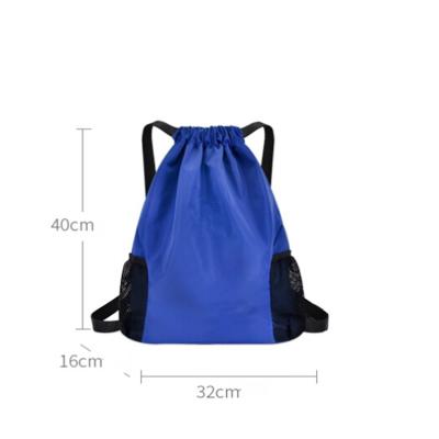 China Gym Sports School Polyester Drawstring Backpack Silk Printing for sale