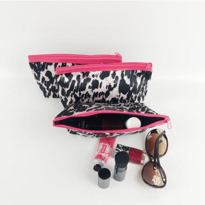 China Leopard Printed Polyester Makeup Bag for sale