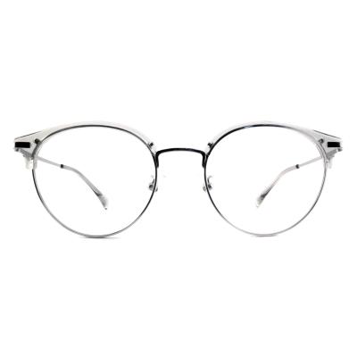China FP2714 Fashionable Acetate And Metal Eyeglasses , Round Unisex Full Frame Spectacles for sale