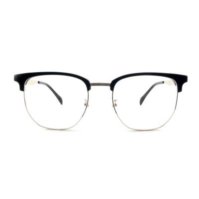 China FP2715 Unisex Acetate Metal Glasses Full Rim Round Optical Frames Eyewear for sale