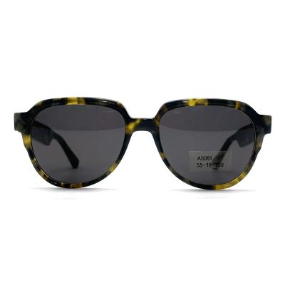 Chine AS081 CR 39 Lens Material Acetate Frame Sunglasses for Pilots and Eye Shape à vendre