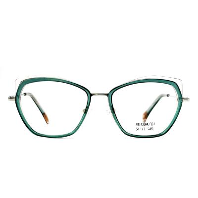 China BD136M Customized Vintage Square Glasses for Women Acetate Metal Frames for sale