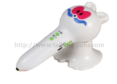 China Adorable White Cat Teaching Point Reading Pen With Holder / Children Lock for sale