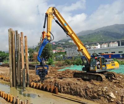 China XCMG Wheel Type Excavator With Vibro Hammer For Driving 6 To 8 Meter Sheet Piles for sale