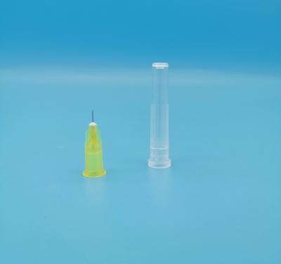 China Light Yellow Disposable Syringe Needles Inclined For Injection Out Diameter 2.7mm 12G for sale