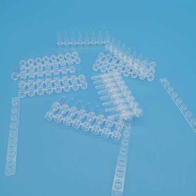 中国 白い8つのストリップPCRの管0.2mlの遠心分離機管DNAの抽出のための125本の棒/箱 販売のため