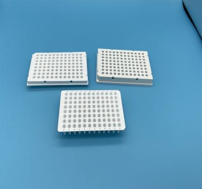 중국 세미 스커트형 깊은 우물 PCR 플레이트 백색 0.2 밀리람베르트 PCR 96 구멍 PCR 플레이트 판매용