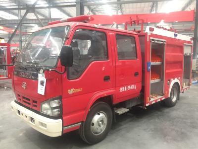 China Isuzu Red Color Water Tank Fire Truck 2000kg Capacity EURO 6 for sale
