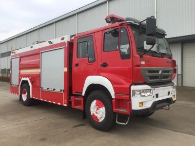 China Howo Red Color Water Foam Fire Truck 196kw 6 Ton With Double Cabin for sale
