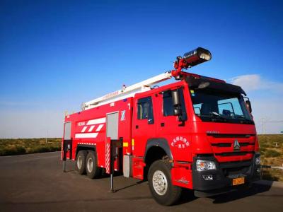 China HOWO 336KW Water Tower Fire Truck 10 Wheeled With 10000L Water Capacity for sale