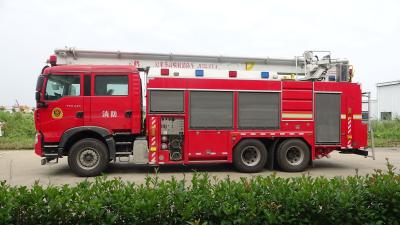 China HOWO 324KW Water Tower Fire Truck 6X4 32 Meter Hydraulic Telescopic for sale
