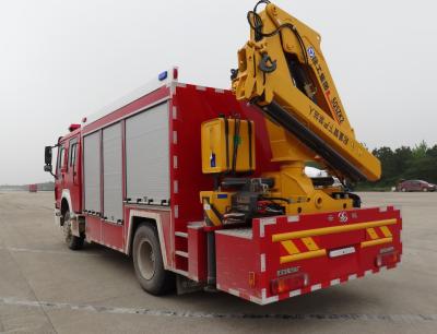 China HOWO 228kw Emergency Rescue Fire Truck With XCMG 5T Crane Multifunctional for sale