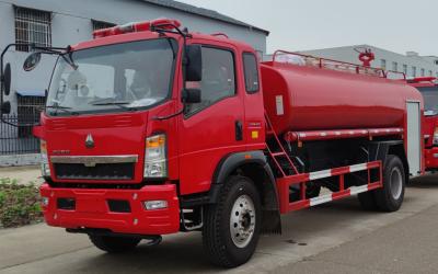 China HOWO 160HP Emergency Fire Vehicle 6 rode kleur op wielen voor redding bij brandbestrijding Te koop