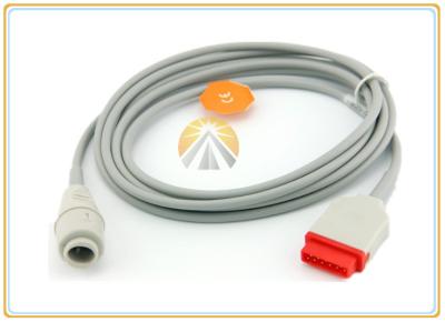 China GE Round Invasive Blood Pressure Cable 11 Pin To Edwards Medical Grade Material for sale