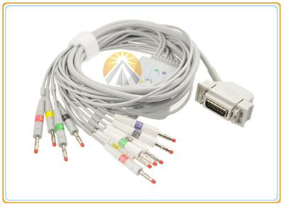 China Siemens Hellige Bosch ECG Electrode Cable With 10 Leadwires Banana Gray Color for sale