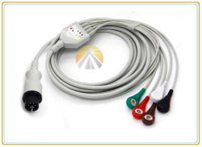 China Leadwires de una pieza genéricos del estándar 5 del Pin AHA de la broche 6 del cable del electrodo de AAMI ECG en venta