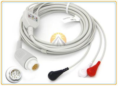China One Piece Patient Cable For Ecg Machine , TPU Cable 12 Pin  3 Lead Ecg Cable for sale