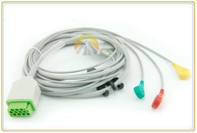 China 11 el cable de una pieza del Pin ECG, IEC GE estándar 3 lleva el cable de Ecg longitud de 3,6 metros en venta