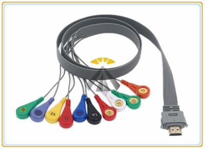 China 10 Leads Holter Ecg Cables And Leadwires 0.9 Meter Length Biox Compatible for sale