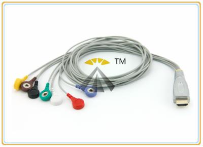 中国 Biox 7のリード線のHolter ECG忍耐強いケーブルのスナップAHA TPU物質的なHDMIのコネクター 販売のため