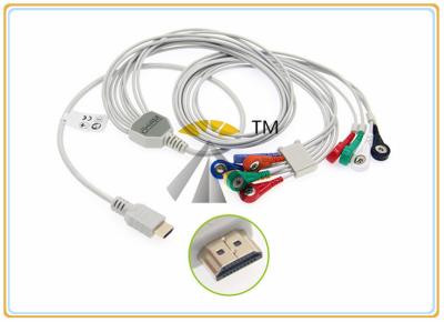 中国 スナップ10の鉛互換性がある忍耐強いECGの電極ケーブルAHA標準的なBiox Holter 販売のため