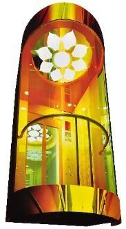 China Circular Glass Observation Elevator Fuji VVVF Control Panoramic Lift for sale