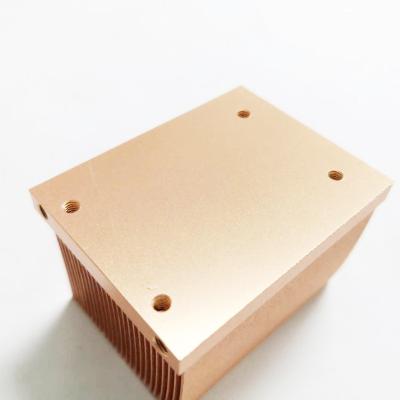 China Copper High Fin Density Skived Fin Heat Sink For Industrial Server for sale