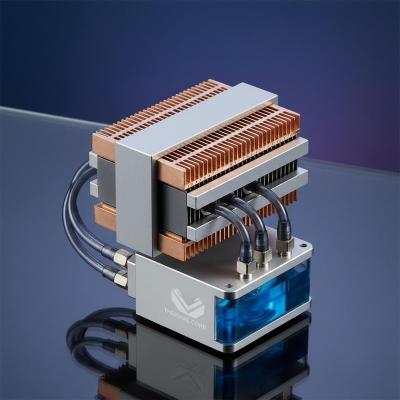 中国 電子機器における熱管理に適した銅およびアルミ部品を備えた液体ベースのヒートシンク 販売のため