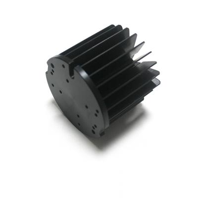 China Round Extrusion F0004 Black Anodized Heat Sink For Led Lighting Practical for sale