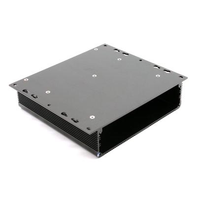China Caja de aluminio del recinto del perfil AL6063-T5 con negro de anodización práctico de la cubierta superior en venta