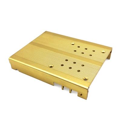 China ODM Gold Extruded Aluminum Heatsinks , Extruded Heat Sink With Punching Holes for sale
