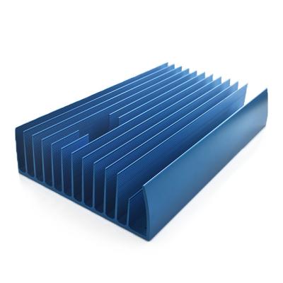 China Width 450mm Aluminum Extruded Heat Sink For Electronics Equipment Anodizing Blue for sale