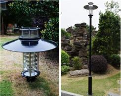 China Aluminum Outdoor LED Garden Pole Lights E27 IP65 550mmx550mm for sale