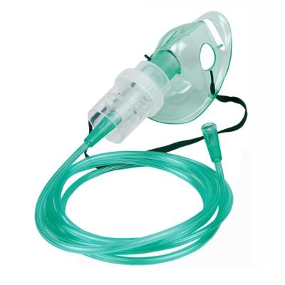 China Medical Grade PVC Child Use OEM Transparent Or Green Medical Breathing Oxygen Mask for sale