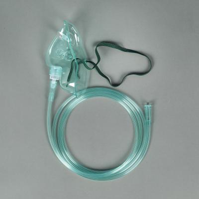 China Medical Grade PVC Disposable Oxygen Mask With Individual PE Bag Packaging for sale