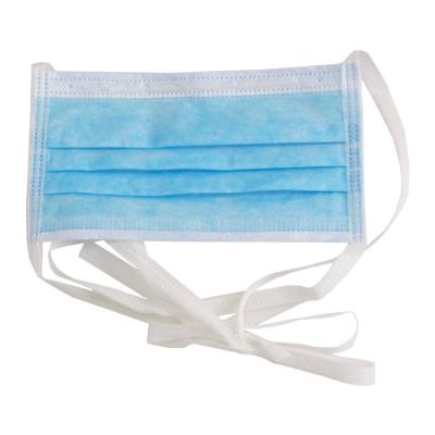 China Blue White Medical Use Non Woven 3ply Face Mask With Tie On for sale