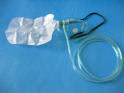 中国 非1000ml緊急事態のための貯蔵所袋が付いている医学ポリ塩化ビニールRebreathingの酸素マスク 販売のため