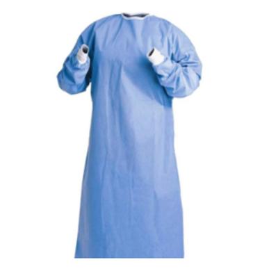 China Vestido quirúrgico médico no tejido disponible de los productos AAMI con el puño hecho punto en venta