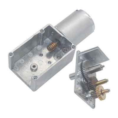 China 416 Steel Square Micro Worm Gear Motor 12v High Torque Brushed JGY 370 for sale