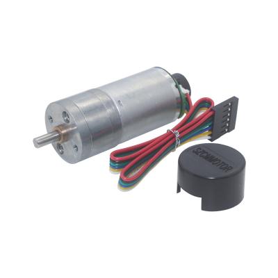 China 25GA370 Large Torque Small DC Gear Motors 1360rpm With Tachometer Encoder for sale