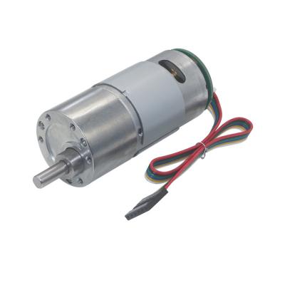 China 2000 RPM Metal Speed Reduction Gear Motor High Torque 24V DC With Encoder for sale