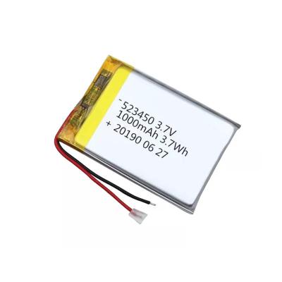 China 523450 3.7V 1000mAh Lithium Ion Polymer Battery With UN38.3 Approval for sale