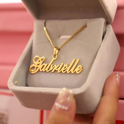 China Stainless Steel European and American Border Hot Selling Name Necklace Girls CLASSIC Custom Jewelry for sale